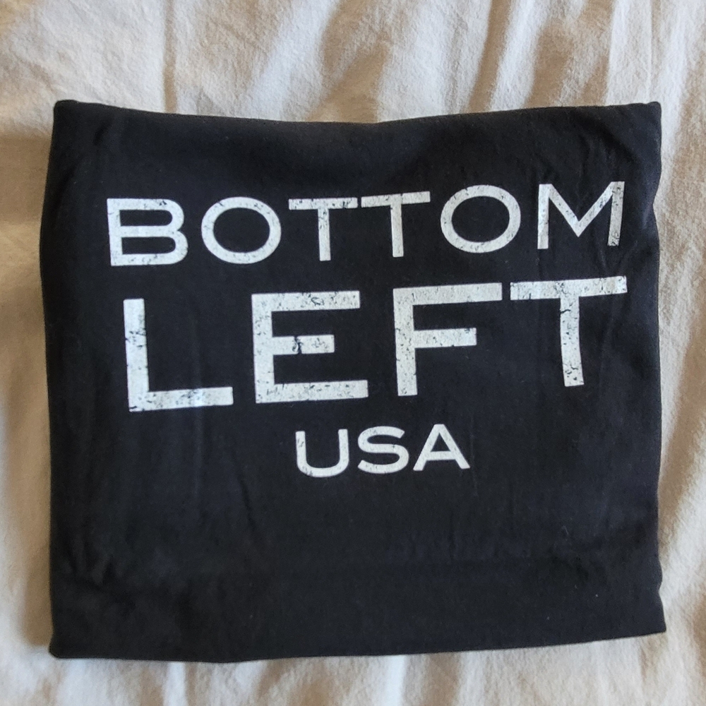 Port and Company Black Tee with White Print